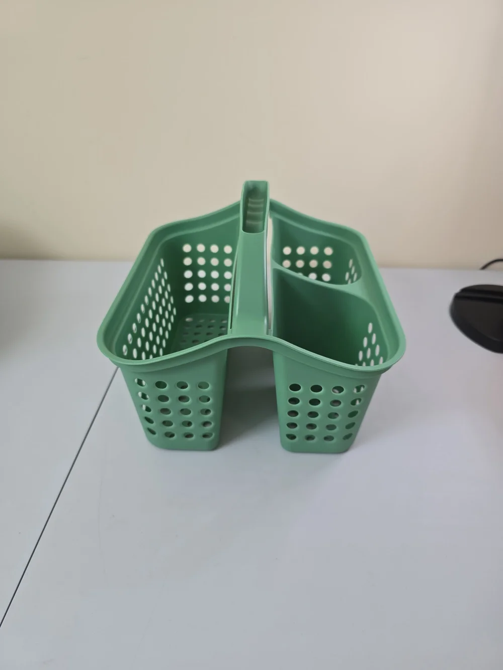Mainstays Mint Green Plastic Tote Caddy with Dual Compartments
